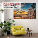 Personalized Name Sign Quotes Palm Tree Tropical Canvas Wall Art Sunset Ocean Beach Wall Art Personalized Wall Decor Last Name Signs For Home Custom Family Name Sign Sunrise Wall Art CANLA15_Multi Name Canvas