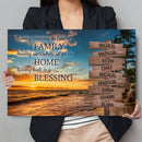 Personalized Name Sign Quotes Palm Tree Tropical Canvas Wall Art Sunset Ocean Beach Wall Art Personalized Wall Decor Last Name Signs For Home Custom Family Name Sign Sunrise Wall Art CANLA15_Miss Pet Canvas