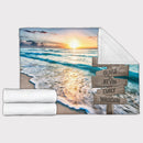 Personalized Name Sign Sunset Beach Throw Blanket, Custom Name Sign Ocean Blanket, Custom Last Name Signs, Family Name Sign Sunrise Blanket Gift Fuzzy Soft Cozy Warm Travel Blanket FLBL_Multi Name Blanket