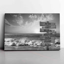 Personalized Name Sign Sunset Beach Wall Art Custom Name Sign Ocean Wall Art Personalized Wall Decor Last Name Signs For Home Family Name Sign Sunrise Wall Art Wooden Name Canvas Gift CANLA15_Multi Name Canvas