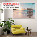 Personalized Name Sign Sunset Beach Wall Art Custom Name Sign Ocean Wall Art Personalized Wall Decor Last Name Signs For Home Family Name Sign Sunrise Wall Art Wooden Name Canvas Gift CANLA15_Multi Name Canvas