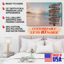 Personalized Name Sign Sunset Beach Wall Art Custom Name Sign Ocean Wall Art Personalized Wall Decor Last Name Signs For Home Family Name Sign Sunrise Wall Art Wooden Name Canvas Gift CANLA15_Multi Name Canvas