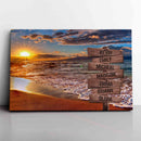 Personalized Name Sign Sunset Beach Wall Art Custom Name Sign Ocean Wall Art Personalized Wall Decor Last Name Signs For Home Family Name Sign Sunrise Wall Art Wooden Name Canvas Gift CANLA15_Multi Name Canvas