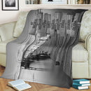 Personalized Name Sign Sunset Lake Scene Throw Blanket Gifts, Customized Name Sign Dock Boardwalk Pictures, Last Name Signs For Home, Family Name Sign Soft Cozy Warm Travel Blanket FLBL_Multi Name Blanket