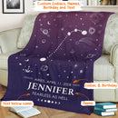 Personalized Names Sign Astrology Blanket, Custom Zodiac Aries Taurus Gemini Cancer Leo Virgo Libra Scorpio Sagittarius Capricorn Aquarius Pisces Constellations Gifts For Women Men FLBL_Zodiac Blanket