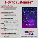 Personalized Names Sign Astrology Blanket, Custom Zodiac Aries Taurus Gemini Cancer Leo Virgo Libra Scorpio Sagittarius Capricorn Aquarius Pisces Constellations Gifts For Women Men FLBL_Zodiac Blanket