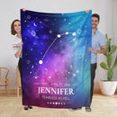 Personalized Names Sign Astrology Blanket, Custom Zodiac Aries Taurus Gemini Cancer Leo Virgo Libra Scorpio Sagittarius Capricorn Aquarius Pisces Constellations Gifts For Women Men FLBL_Zodiac Blanket