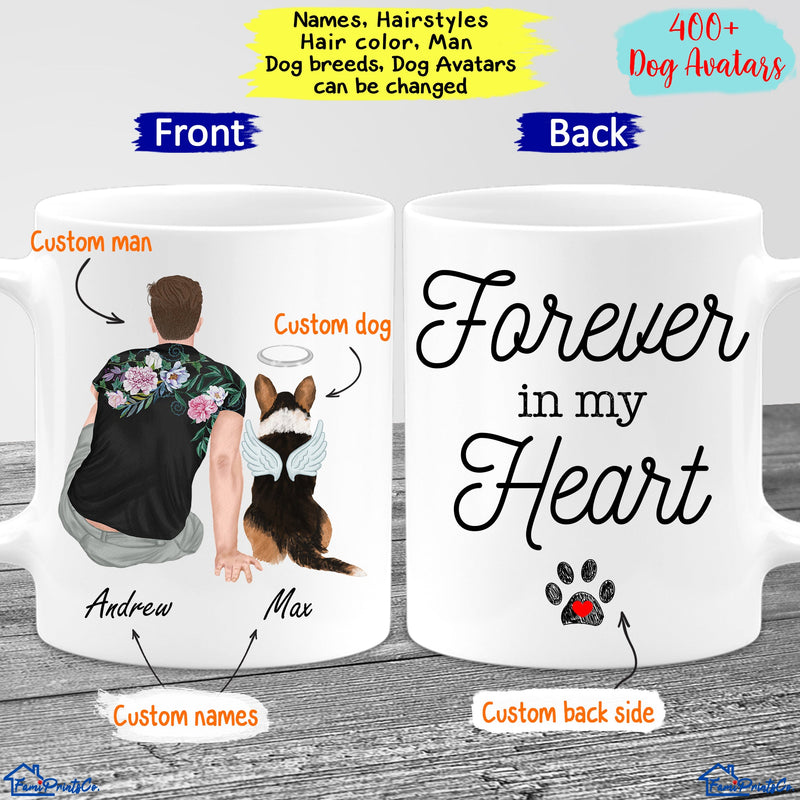 Personalized Photo Dog Loss Mug, Pet Memorial, Dog Memorial, Pet Loss, Dog Sympathy, Pet Bereavement, Forever In My Heart Custom Mug MUG_Dog Mug