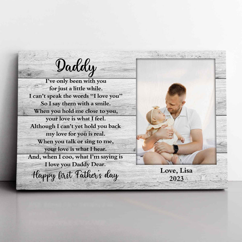 Personalized Picture Frame For 1st Fathers Day - Unique First Fathers Day Gifts, First Time Dad Gift Expecting Dad Gift Canvas, New Dad Gift CANLA15_Family Canvas