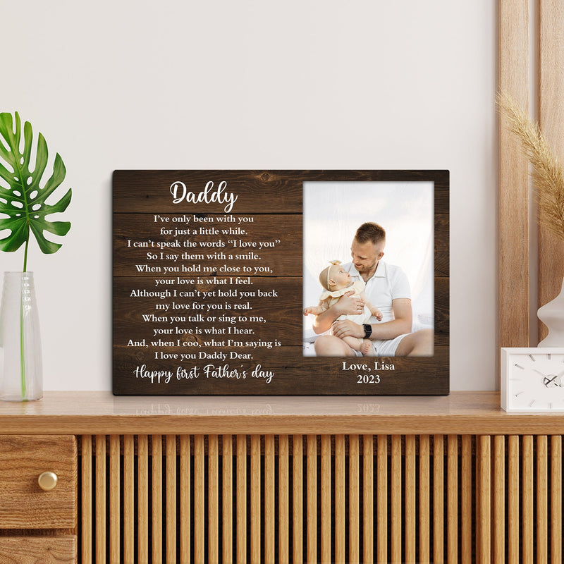 Personalized Picture Frame For 1st Fathers Day - Unique First Fathers Day Gifts, First Time Dad Gift Expecting Dad Gift Canvas, New Dad Gift CANLA15_Family Canvas