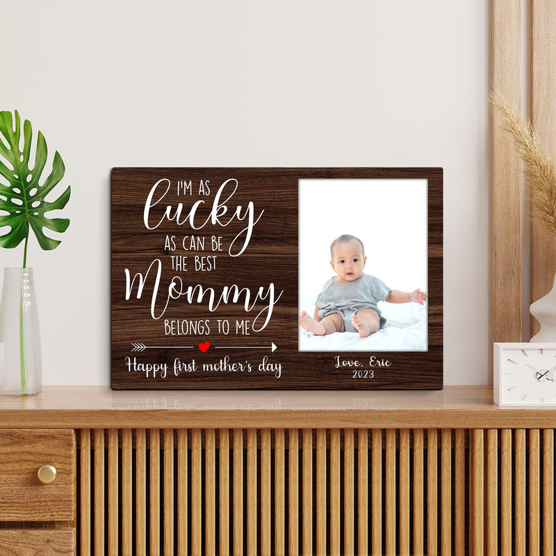Personalized Picture Frame For 1st Mothers Day - Unique First Mothers Day Gifts, Pregnancy Gift, First Time Mom, New Mom, Expecting Mom Gift CANLA15_Family Canvas