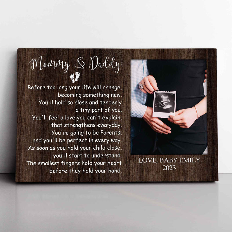 Personalized Picture Frame For 1st Mothers Fathers Day - Unique First Fathers Mothers Day Gifts, First Time Mom Dad Gift, New Mom Dad Gift CANLA15_Family Canvas