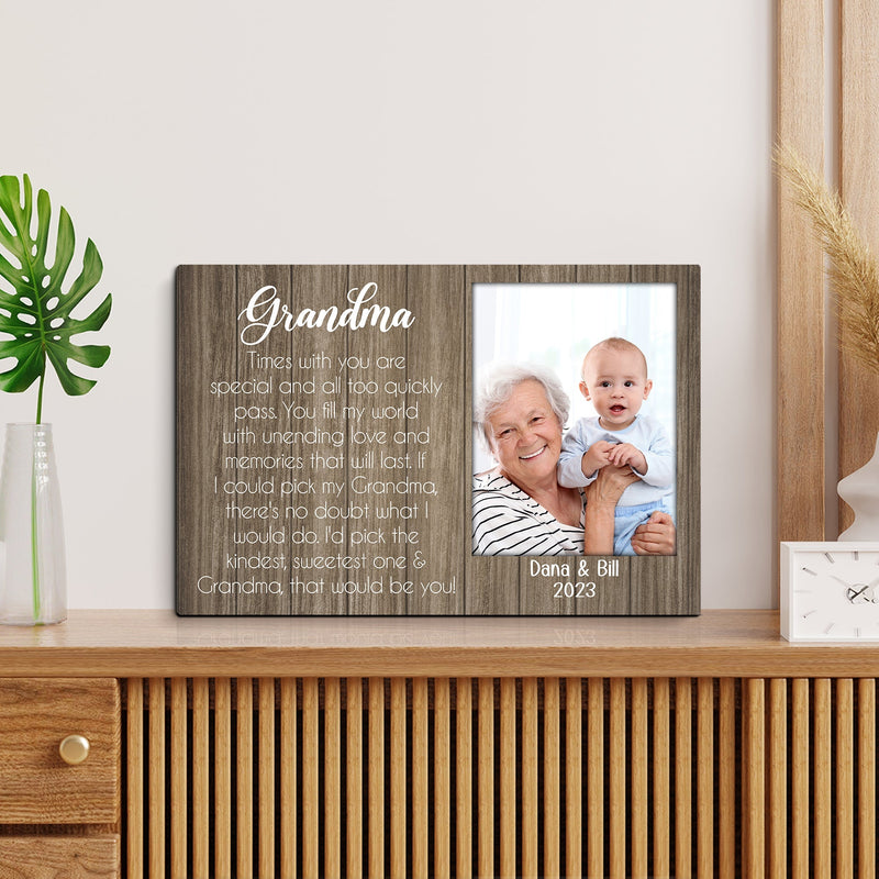 Personalized Picture Frame Gift For Grandma Form Grandkids - New Grandma Gift, Grandparent Gifts, Mimi Granny Gigi Nana Grandmother Gift CANLA15_Family Canvas
