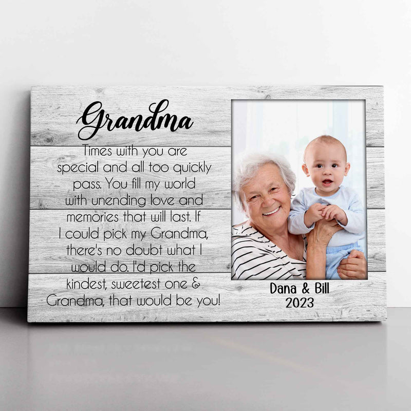 Personalized Picture Frame Gift For Grandma Form Grandkids - New Grandma Gift, Grandparent Gifts, Mimi Granny Gigi Nana Grandmother Gift CANLA15_Family Canvas