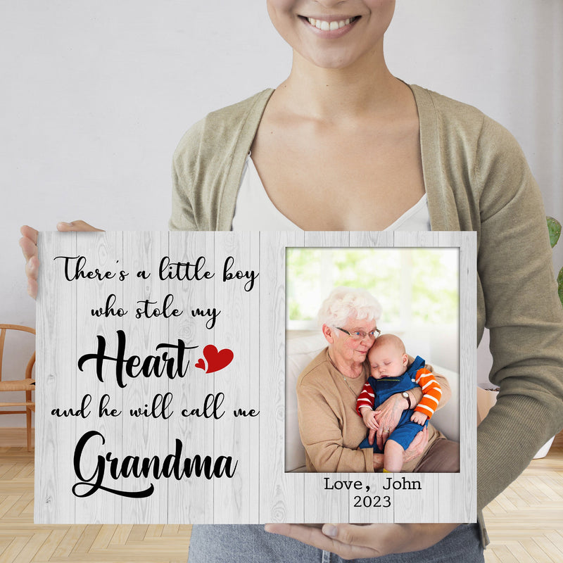 Personalized Picture Frame Gift For Grandma Grandkids - New Grandma Gift Grandparent Gifts Mimi Granny Gigi Nana Grandmother Canvas Wall Art CANLA15_Family Canvas