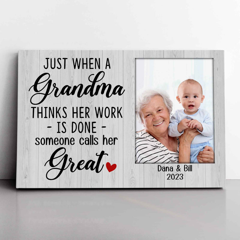 Personalized Picture Frame Gift For Grandma With Grandkids - New Grandma Gift Grandparent Gifts Mimi Granny Gigi Nana Grandmother Canvas Art CANLA15_Family Canvas