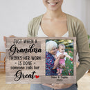 Personalized Picture Frame Gift For Grandma With Grandkids - New Grandma Gift Grandparent Gifts Mimi Granny Gigi Nana Grandmother Canvas Art CANLA15_Family Canvas