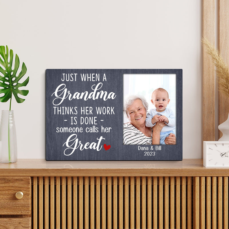 Personalized Picture Frame Gift For Grandma With Grandkids - New Grandma Gift Grandparent Gifts Mimi Granny Gigi Nana Grandmother Canvas Art CANLA15_Family Canvas