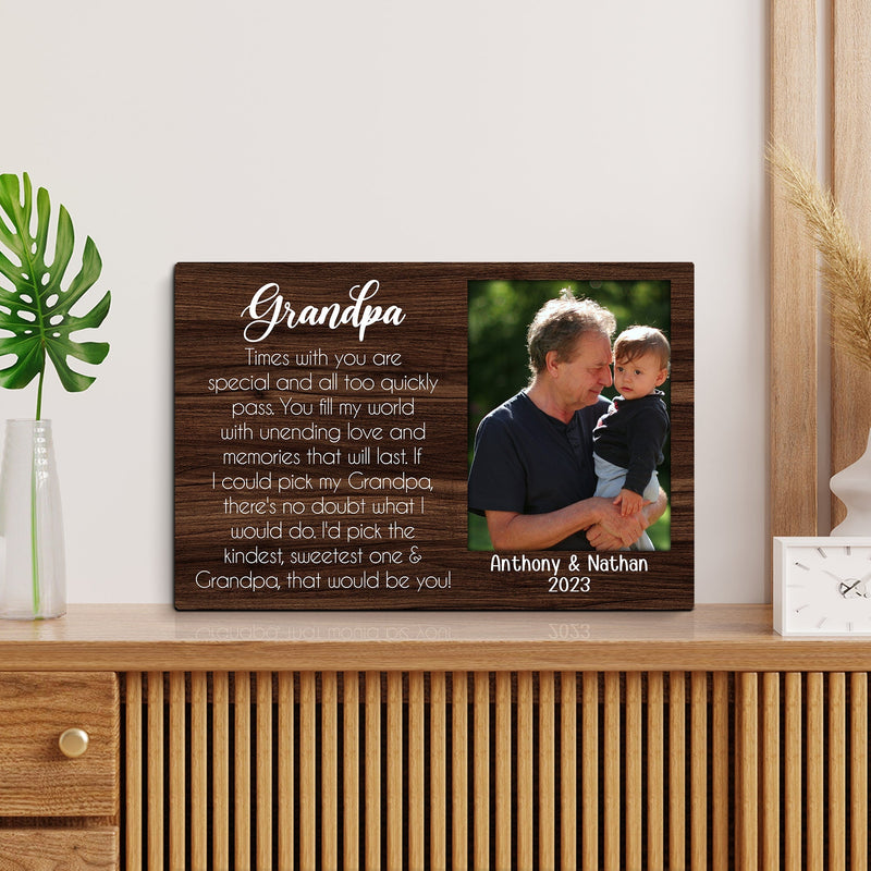 Personalized Picture Frame Gift For Grandpa From Grandkids - Grandparent Gifts, Fathers Day Gift For Grandpa, Papa Pawpaw Grandfather Gifts CANLA15_Family Canvas