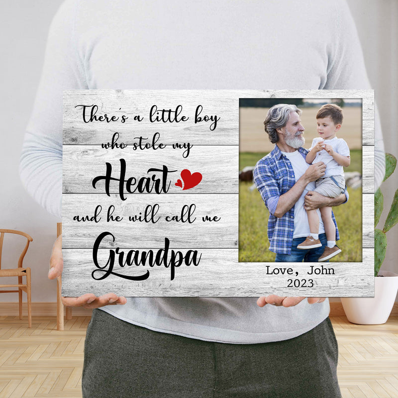 Personalized Picture Frame Gift For Grandpa With Grandkids - Grandparent Gifts, Fathers Day Gift For Grandpa, Papa Pawpaw Grandfather Gift CANLA15_Family Canvas