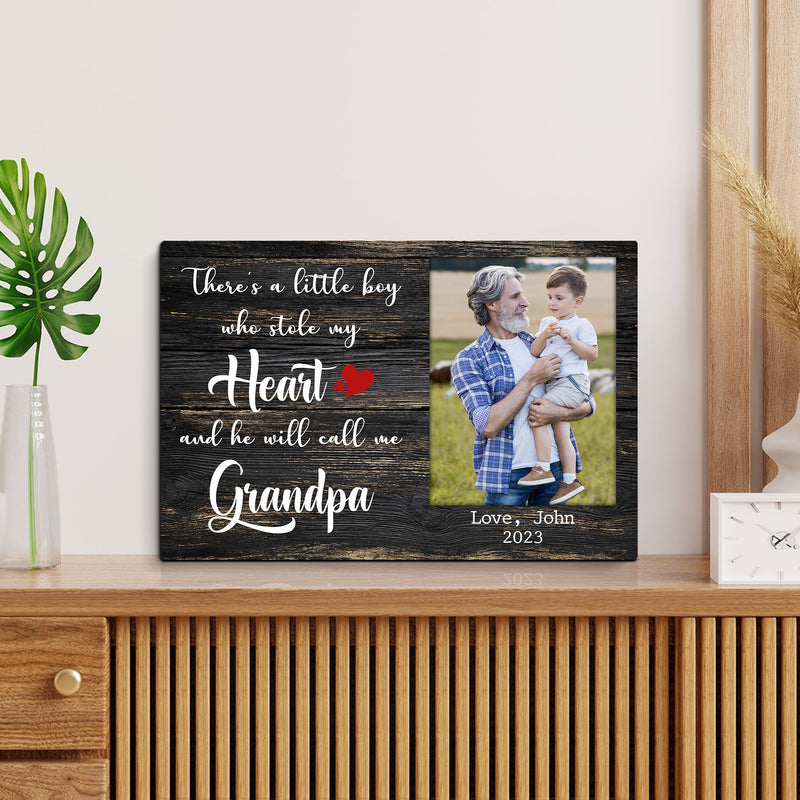 Personalized Picture Frame Gift For Grandpa With Grandkids - Grandparent Gifts, Fathers Day Gift For Grandpa, Papa Pawpaw Grandfather Gift CANLA15_Family Canvas