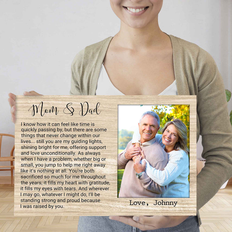 Personalized Picture Frame Gifts For Mom and Dad From Daughter Son - Unique Fathers Day Gift, Mothers Day Gift, Mom Dad Birthday Gift Canvas CANLA15_Family Canvas