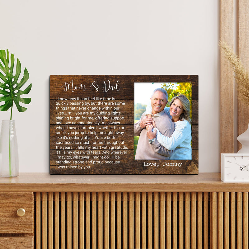 Personalized Picture Frame Gifts For Mom and Dad From Daughter Son - Unique Fathers Day Gift, Mothers Day Gift, Mom Dad Birthday Gift Canvas CANLA15_Family Canvas