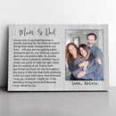 Personalized Picture Frame Gifts For Mom and Dad From Daughter Son - Unique Fathers Day Gift, Mothers Day Gift, Mom Dad Birthday Gift Canvas CANLA15_Family Canvas