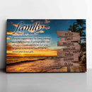 Personalized Sunset Beach Ocean Canvas Wall Art With Name Framed, Family Name Sign, Custom Street Sign, Anniversary Gift, Family Definition CANLA15_Miss Pet Canvas