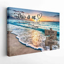 Personalized Sunset Beach This Is Us A Little Bit Of Crazy A Little Bit Loud Inspirational Quote Canvas Wall Art With Name Framed, Name Sign CANLA15_Multi Name Canvas