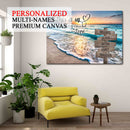 Personalized Sunset Beach This Is Us A Little Bit Of Crazy A Little Bit Loud Inspirational Quote Canvas Wall Art With Name Framed, Name Sign CANLA15_Multi Name Canvas