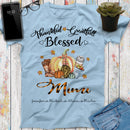 Thankful Greatfull Blessed Custom Grandpa Grandma Mom Dad Fall With Grandkids Names Gift Shirt, Thanksgiving Gift Personalized Autumn shirt SHIRTS_Autumn Shirt