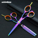 5.5"/6" Professional Hairdressing Scissors Barber Cutting & Thinning Scissors Rainbow Shears My Soul And Spirit-SU