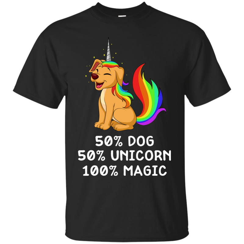50 Dog 50 Unicorn 100 Magic Funny Tshirt For Dog Lovers CustomCat