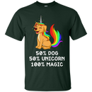50 Dog 50 Unicorn 100 Magic Funny Tshirt For Dog Lovers CustomCat