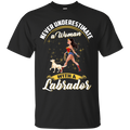Never Underestimate A Woman With A Labrador Funny Wonder Woman T-shirts