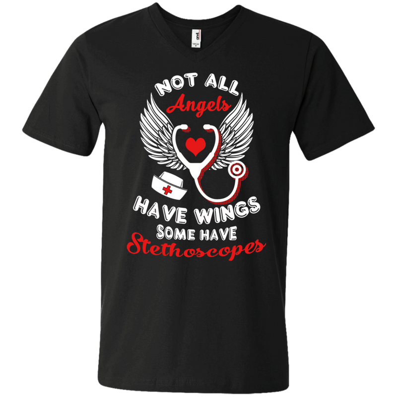 Not All Angels Have Wings Some Have Stethoscopes Tshirts for Nurses