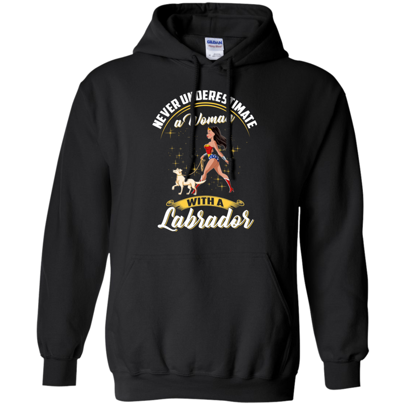 Never Underestimate A Woman With A Labrador Funny Wonder Woman T-shirts