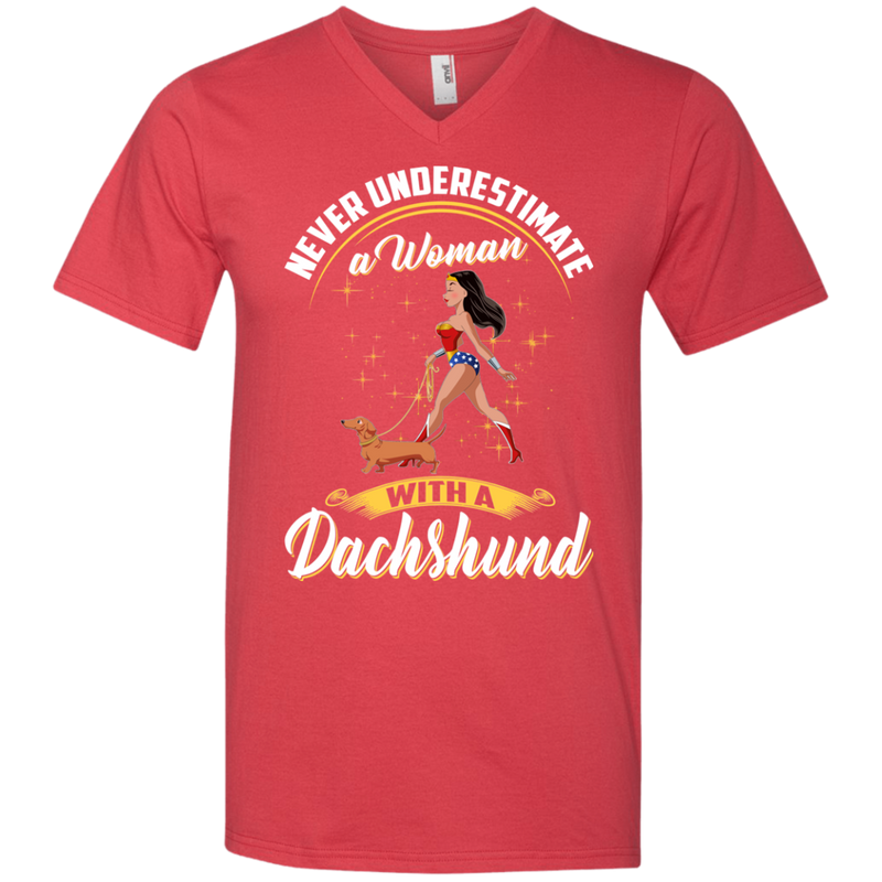 Never Underestimate A Woman With A Dachshund Funny Wonder Woman T-shirts