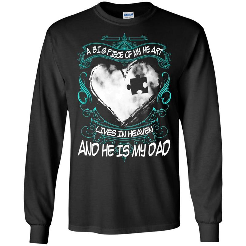 A Big Piece Of My Heart Lives In Heaven Dad T-shirt CustomCat