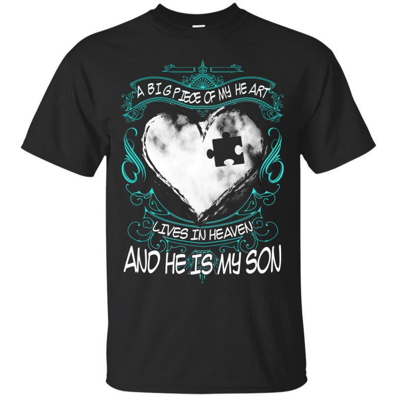 A Big Piece Of My Heart Lives In Heaven Son T-shirts CustomCat