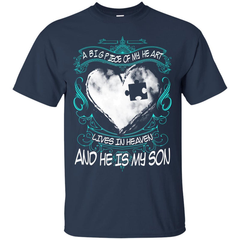A Big Piece Of My Heart Lives In Heaven Son T-shirts CustomCat