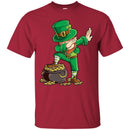 A Man Irish Standing On Golf Dabbing Funny Gifts Patrick's Day T-Shirts CustomCat