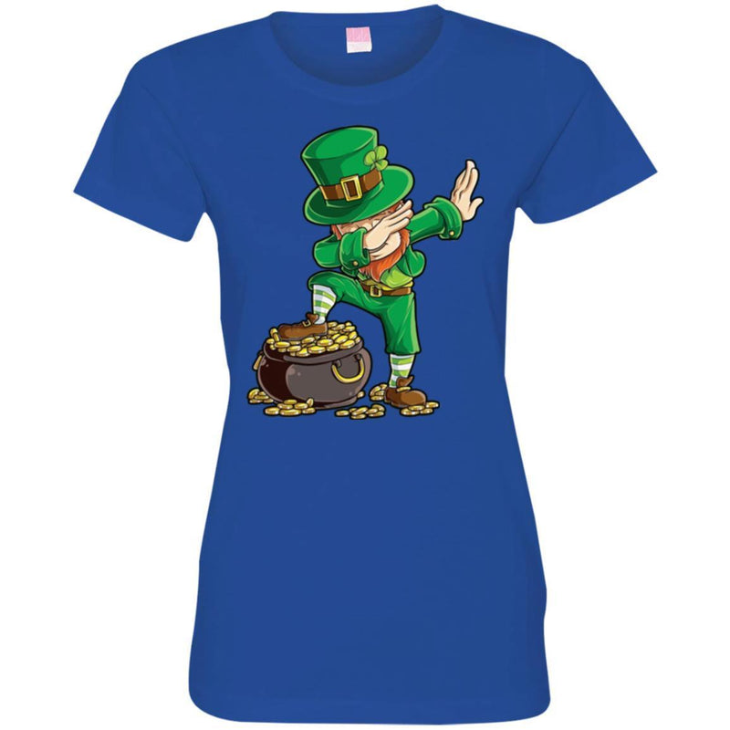 A Man Irish Standing On Golf Dabbing Funny Gifts Patrick's Day T-Shirts CustomCat