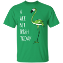 A Wee Bit Irish Today Flamingo Funny Gifts Patrick's Day Irish T-Shirt