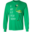 A Wee Bit Irish Today Flamingo Funny Gifts Patrick's Day Irish T-Shirt