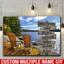 Adirondack Chairs Multi Names Premium Canvas Crossroads Personalized Canvas Wall Art - Family Street Sign Family Name Art Canvas For Home Decor Custom Family - CANLA75 - CustomCat