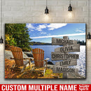 Adirondack Chairs Multi Names Premium Canvas Crossroads Personalized Canvas Wall Art - Family Street Sign Family Name Art Canvas For Home Decor Custom Family - CANLA75 - CustomCat