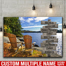 Adirondack Chairs Multi Names Premium Canvas Crossroads Personalized Canvas Wall Art - Family Street Sign Family Name Art Canvas For Home Decor Custom Family - CANLA75 - CustomCat