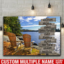 Adirondack Chairs Multi Names Premium Canvas Crossroads Personalized Canvas Wall Art - Family Street Sign Family Name Art Canvas For Home Decor Custom Family - CANLA75 - CustomCat